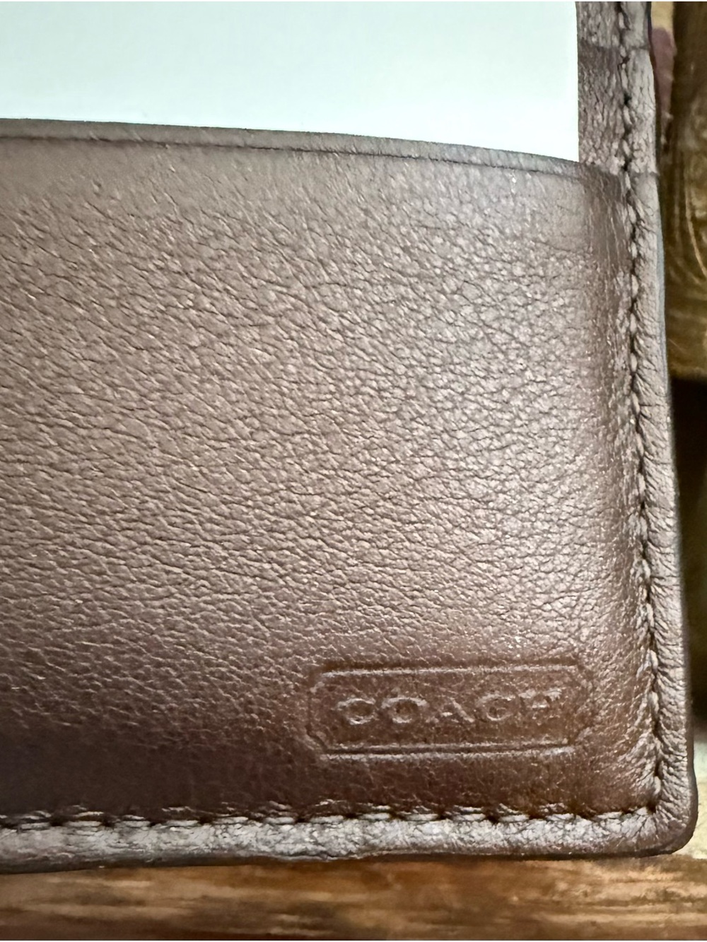 Coach Signature Canvas Turnlock Wallet - Khaki Brown EUC - Picture 9 of 12